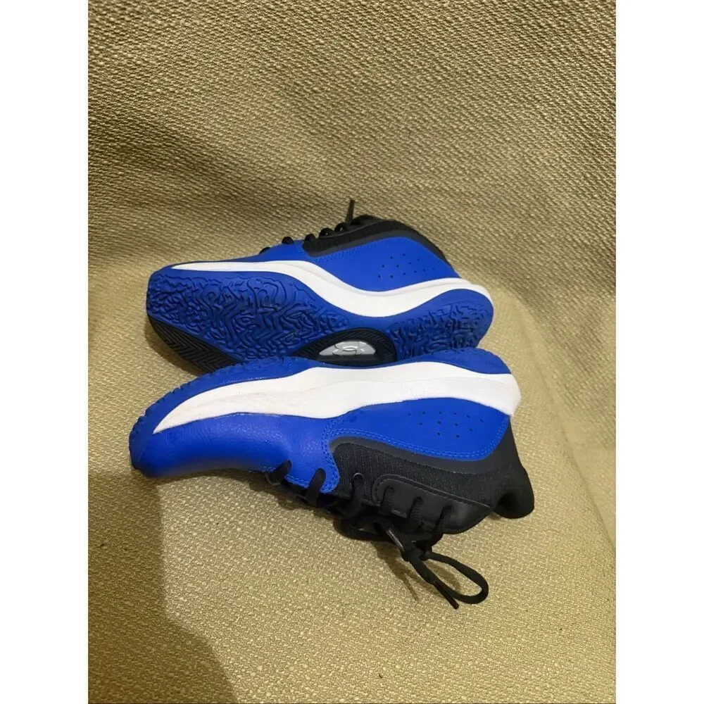 Under Armour UA LD7 Youth Boys Sneaker Shoes Blue Black White Mid Top Youth 5.5
